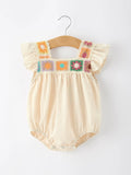 Summer Crochet Square Baby Ruffle Romper